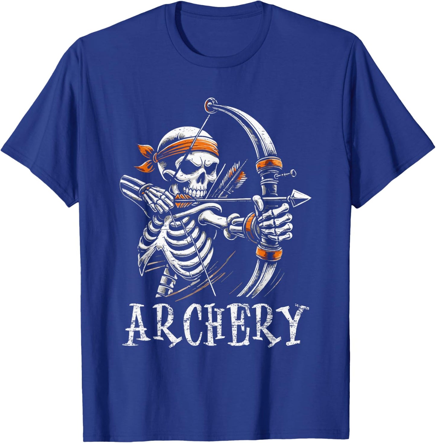 Archery Skeleton Skull Bow Arrow Archer T-Shirt - T-Shirt | Royal