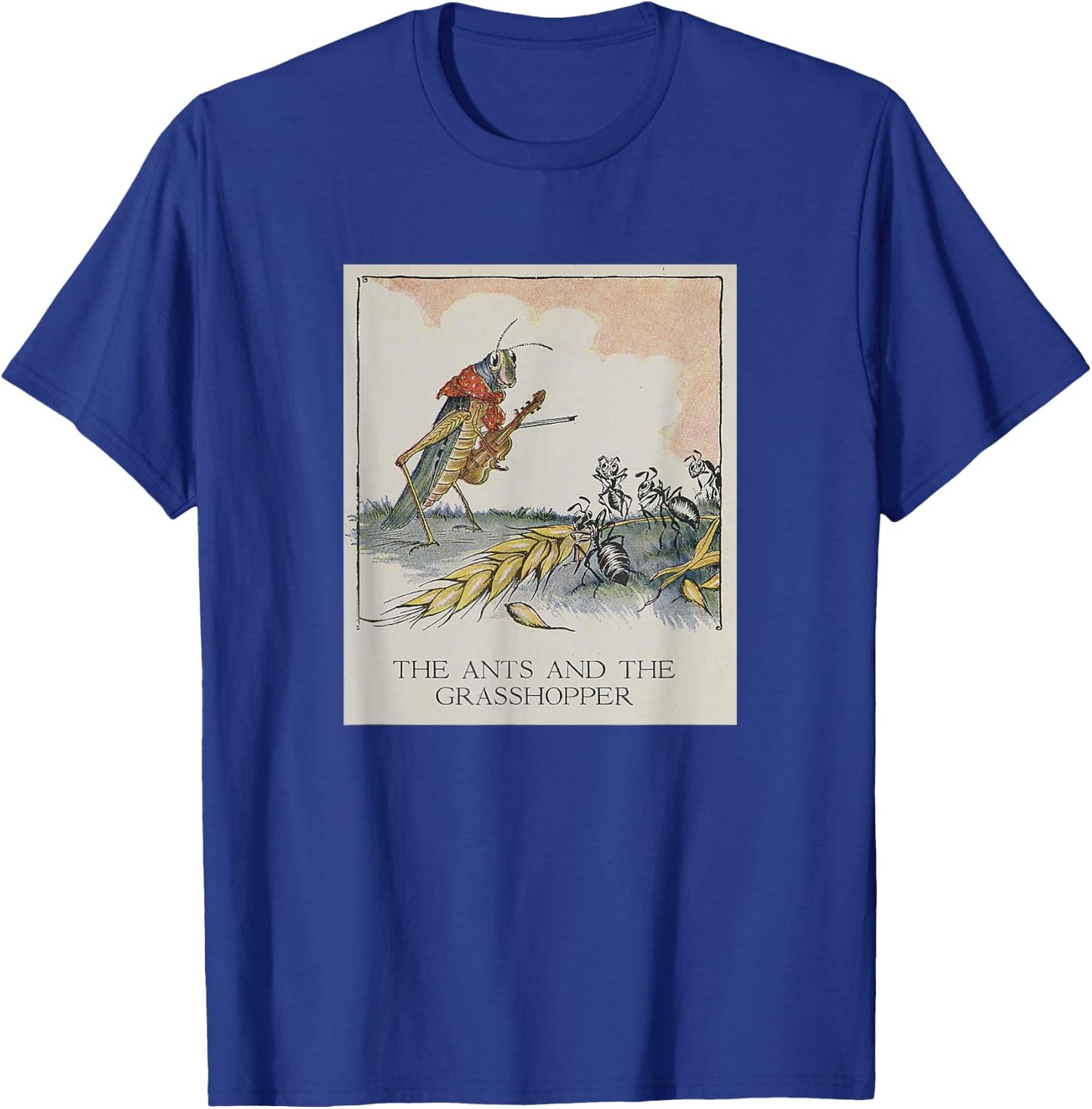 The Ants and The Grasshopper - Aesop's Fables T-Shirt - T-Shirt | Royal
