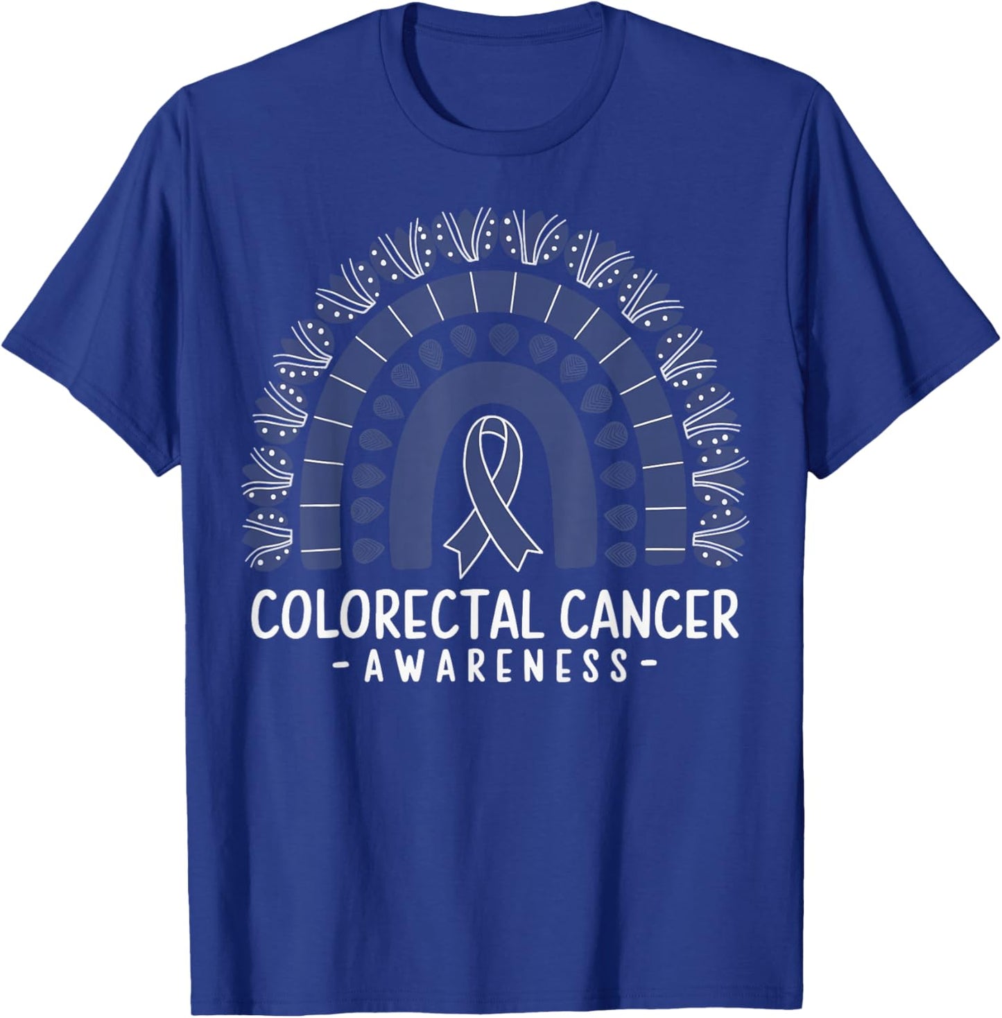 Colorectal Cancer Awareness Blue Ribbon T-Shirt - T-Shirt | Royal