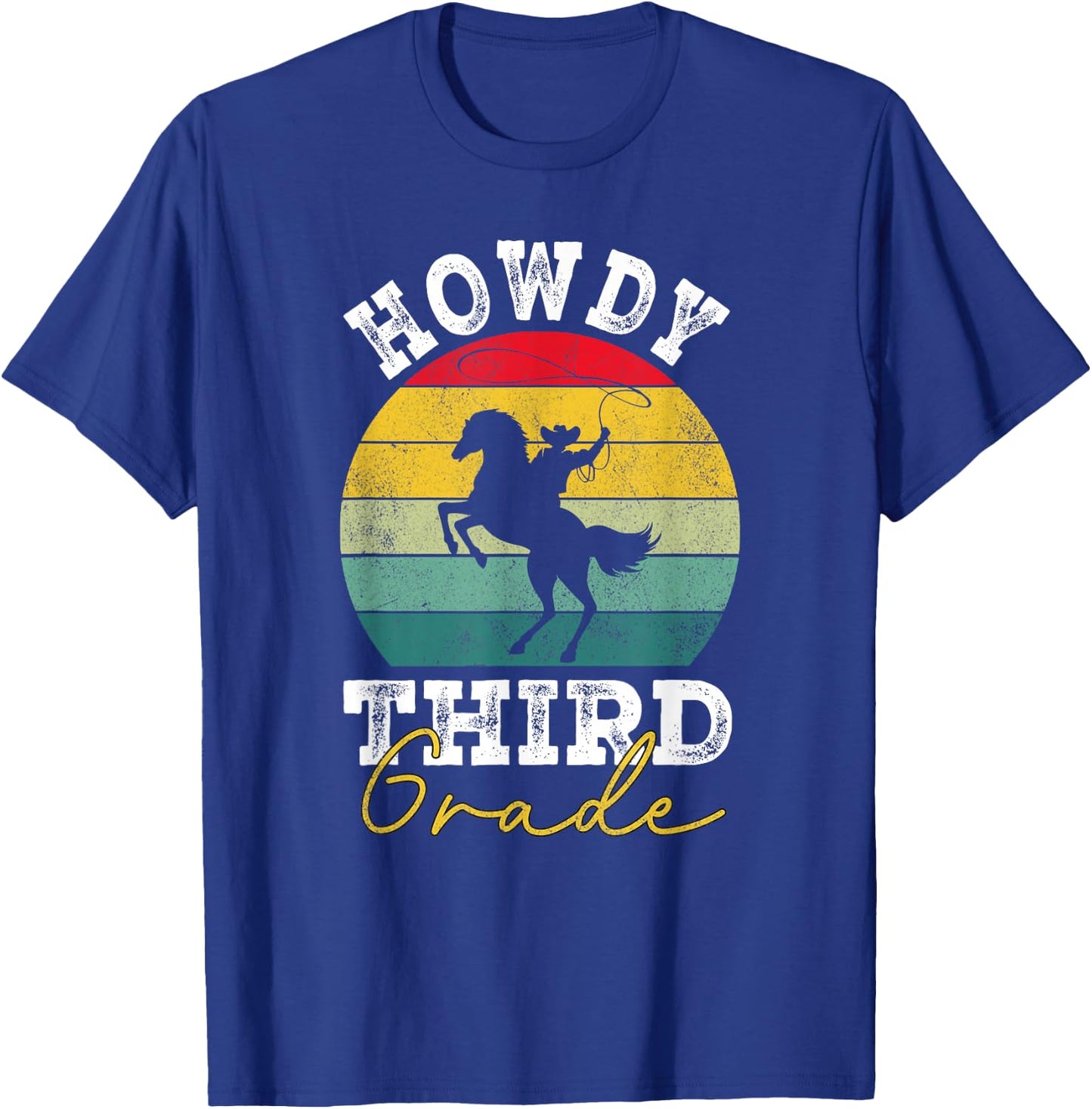 Howdy 3rd Grade Cowboy Western Back To School Third Grade T-Shirt - T-Shirt | Royal