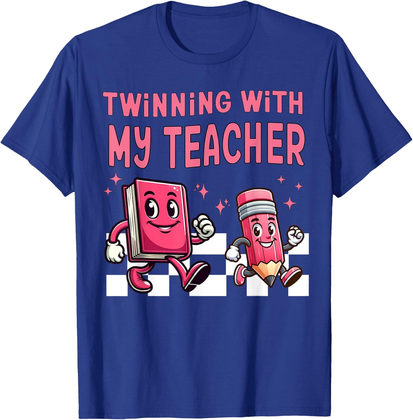 Twinning With My Teacher Para Matching Paraprofessional 70s Men Women T-Shirt - T-Shirt | Royal