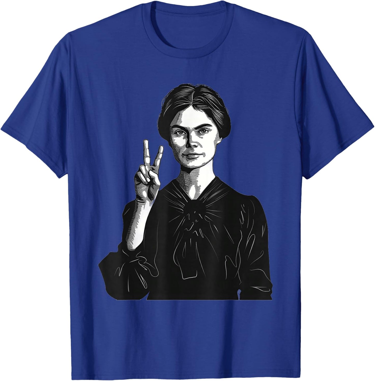Emily Dickinson Showing The Peace Sign T-Shirt - T-Shirt | Royal