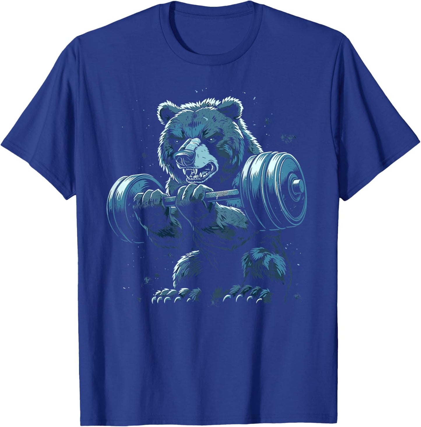 Bear Gym Fitness Back Printed T-Shirt - T-Shirt | Royal