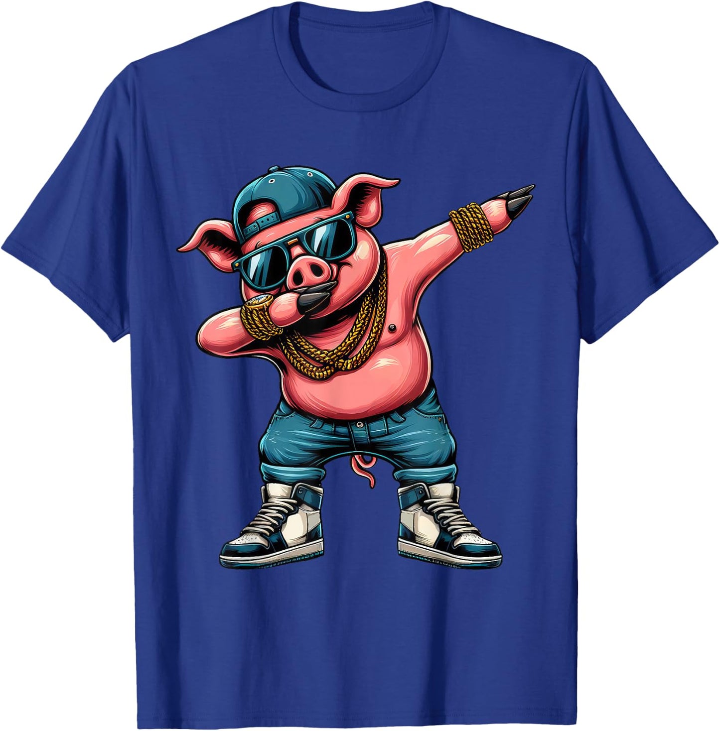 Dabbing Pig Funny Pig Dab Dance Boys Girls Kids T-Shirt - T-Shirt | Royal