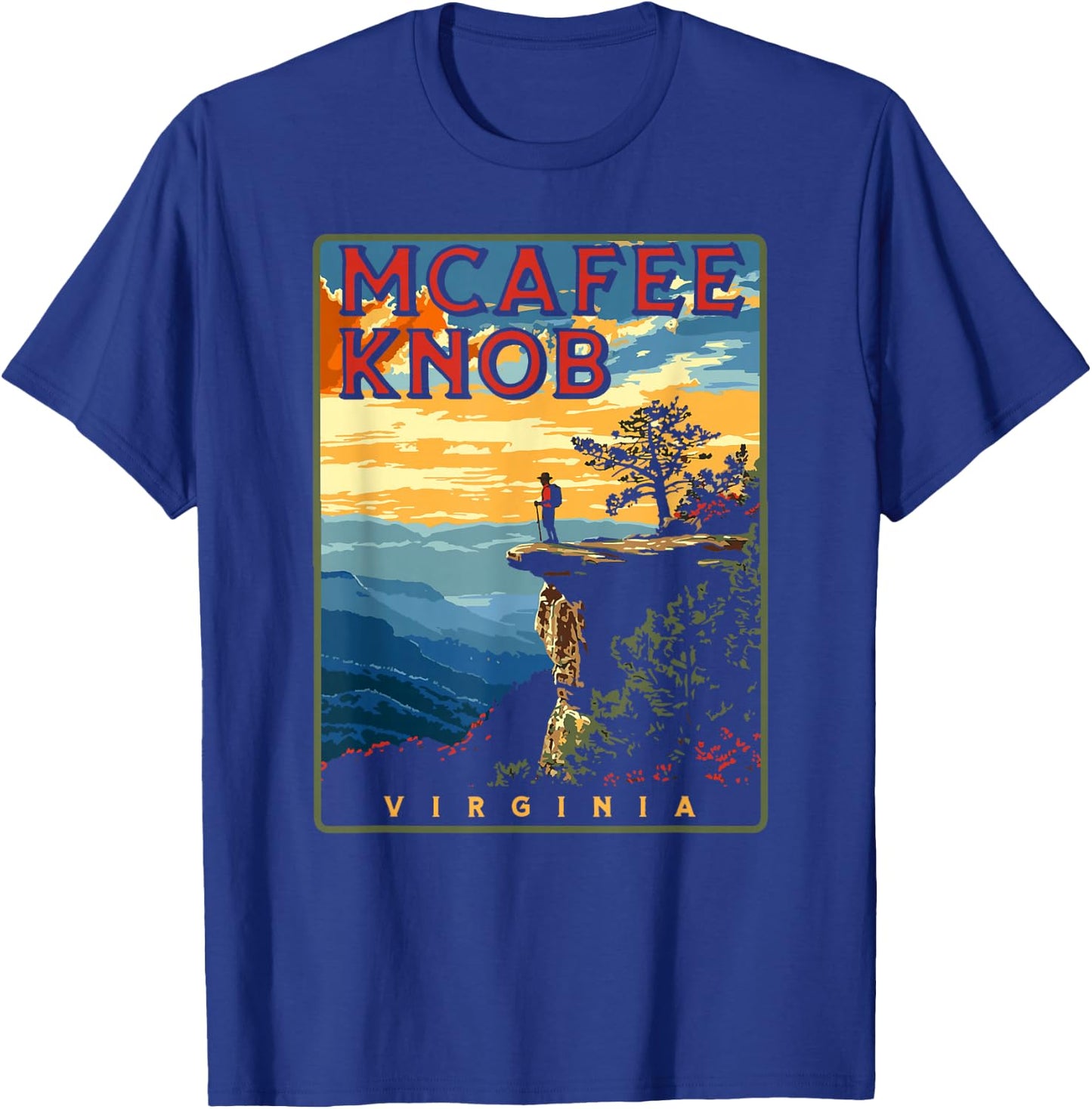 McAfee Knob Roanoke Virginia Appalachian Trail T-Shirt - T-Shirt | Royal