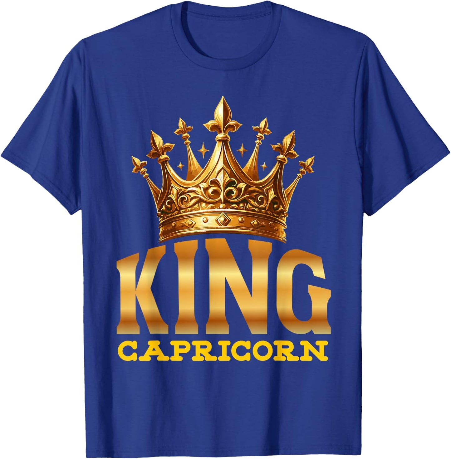 King Capricorn Goat Zodiac Sign Crown T-Shirt - T-Shirt | Royal
