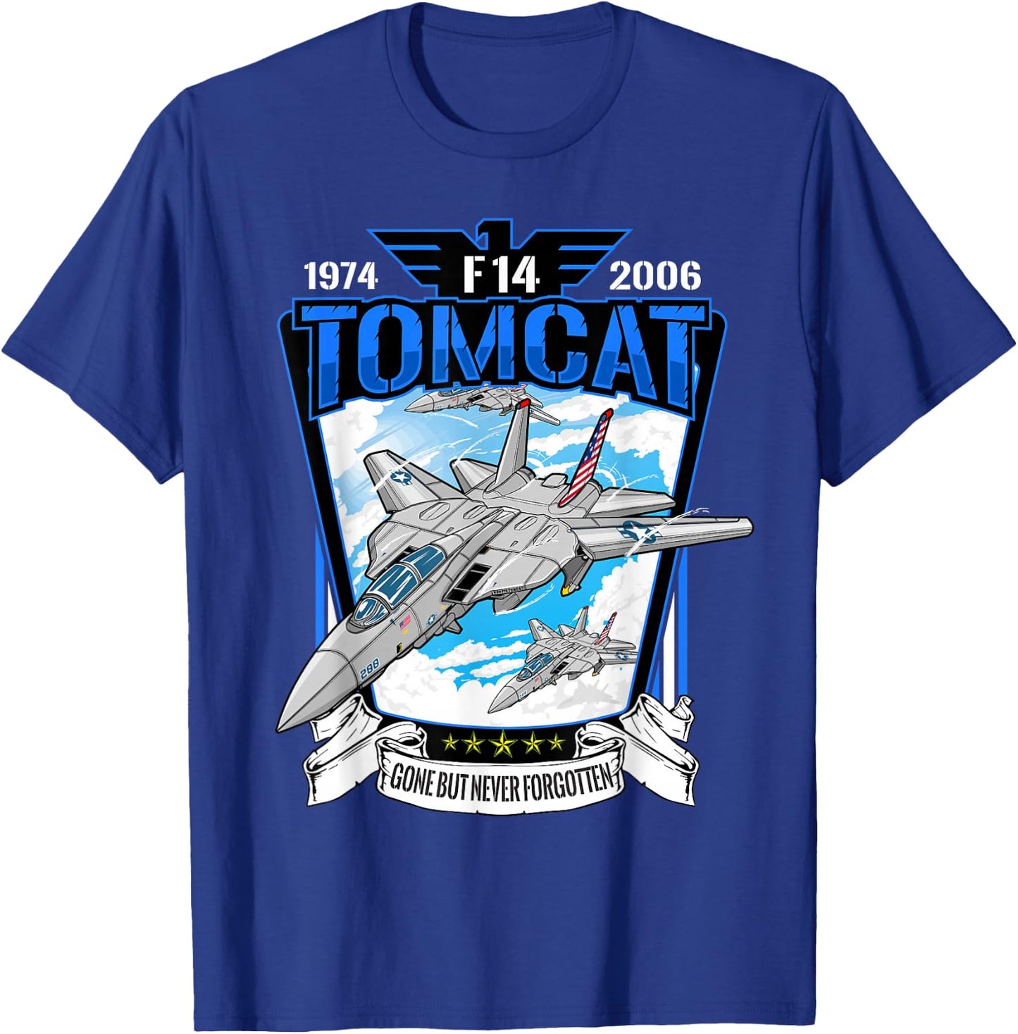 Military F14 Cat Fighter Jet for Airshow Avgeeks T-Shirt - T-Shirt | Royal