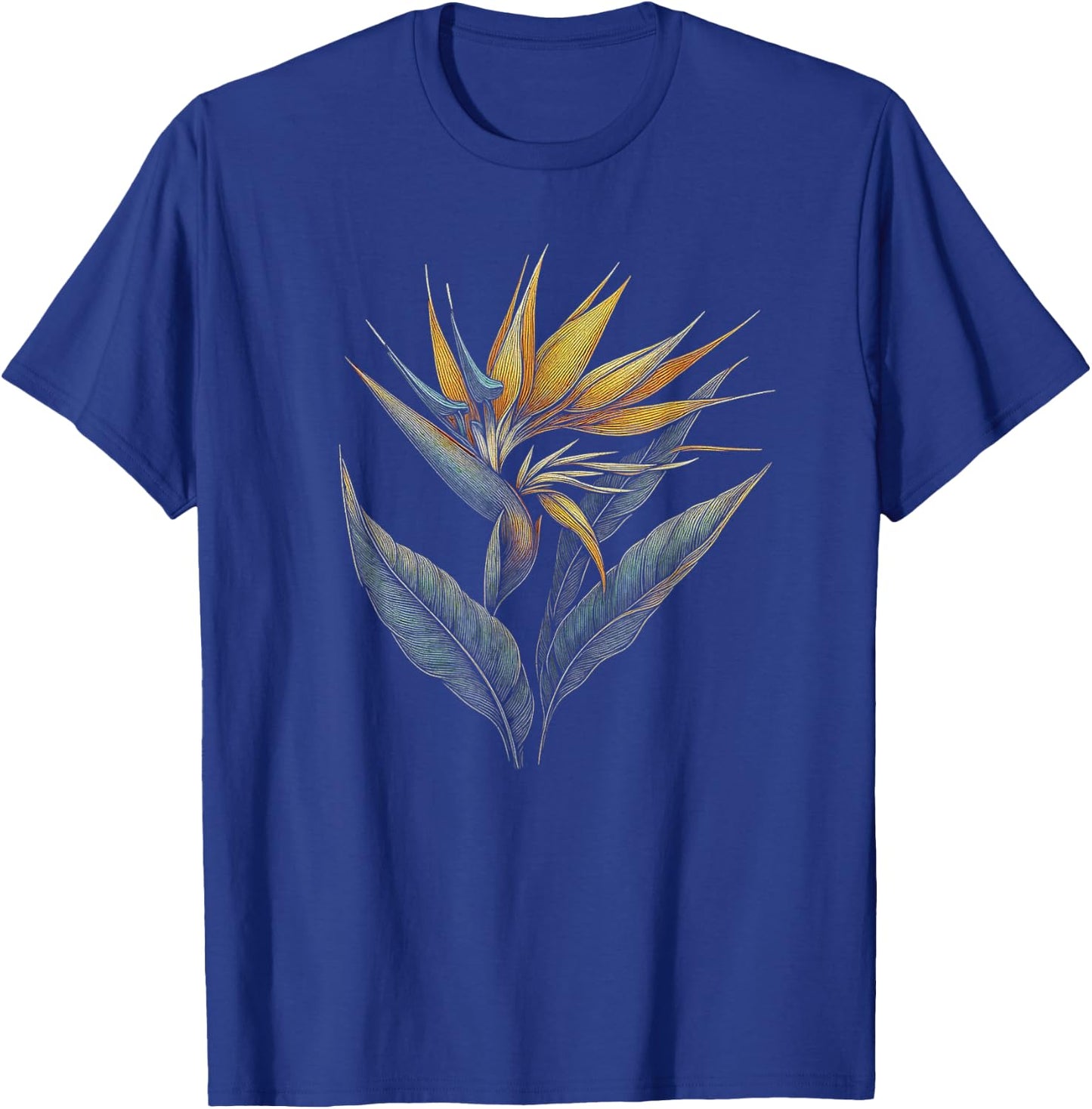 Bird Of Paradise Flower Art Design And Men T-Shirt - T-Shirt | Royal