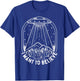 X-Files UFO I Want To Believe Distressed Silhouette Big Logo T-Shirt - T-Shirt | Royal