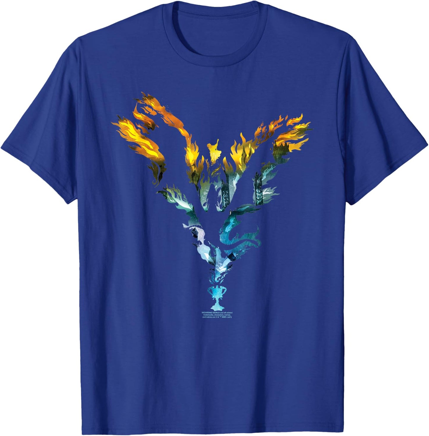 Harry Potter Goblet of Fire Dragon Colour Flames T-Shirt - T-Shirt | Royal