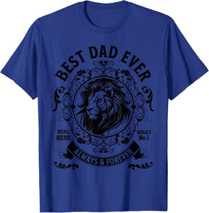 Best Dad Ever Lion Present Father's Day Best Father Birthday T-Shirt - T-Shirt | Royal