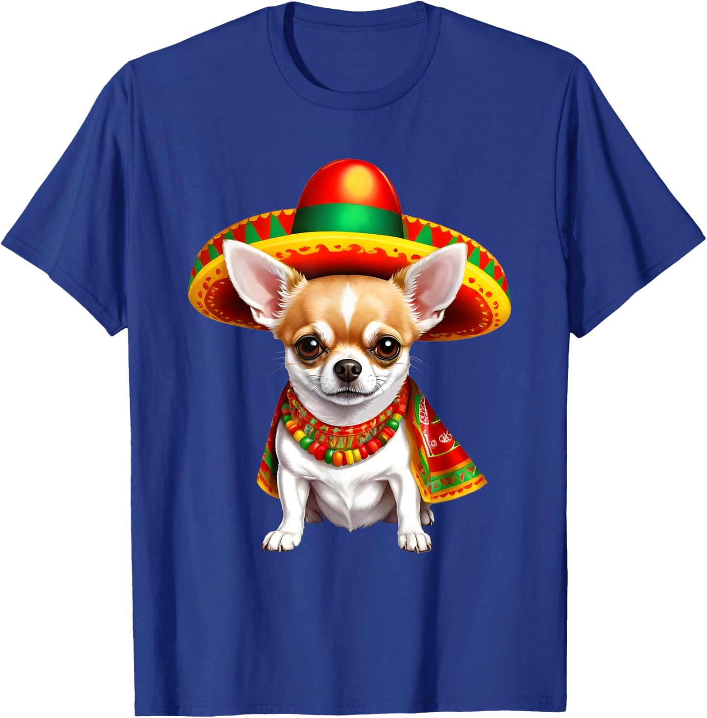 Funny Cinco de Mayo Chihuahua Dog Lovers Mexican Sombrero Men Women T-Shirt - T-Shirt | Royal
