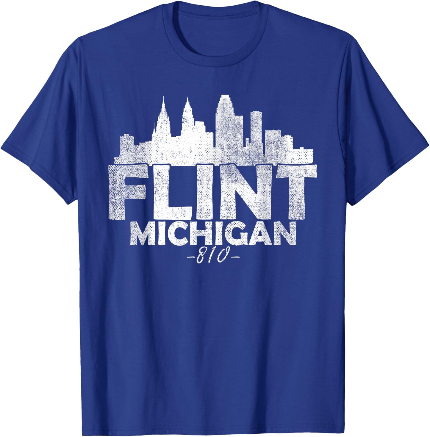 Flint Michigan MI | Skyline T-Shirt - T-Shirt | Royal