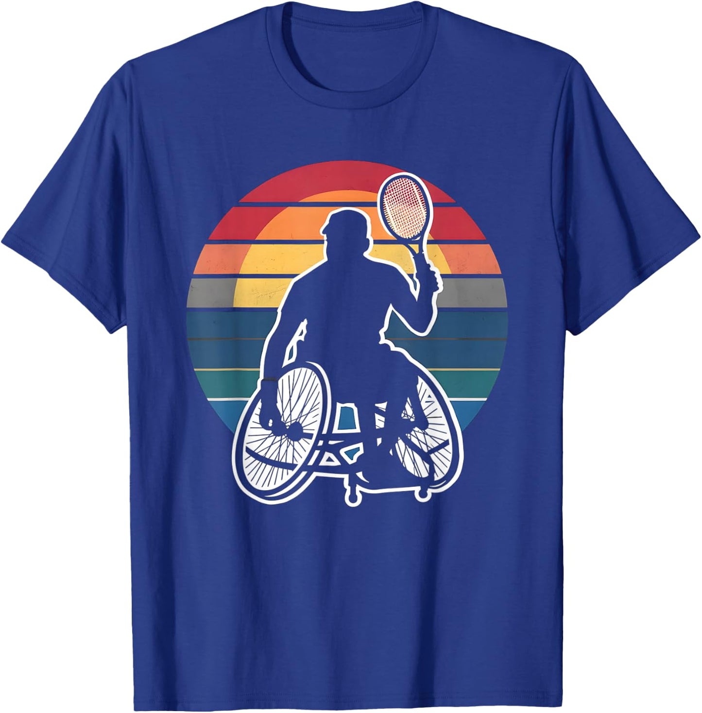 Retro Wheelchair Tennis T-Shirt - T-Shirt | Royal