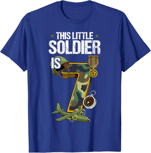 7th Birthday Army T-Shirt - T-Shirt | Royal