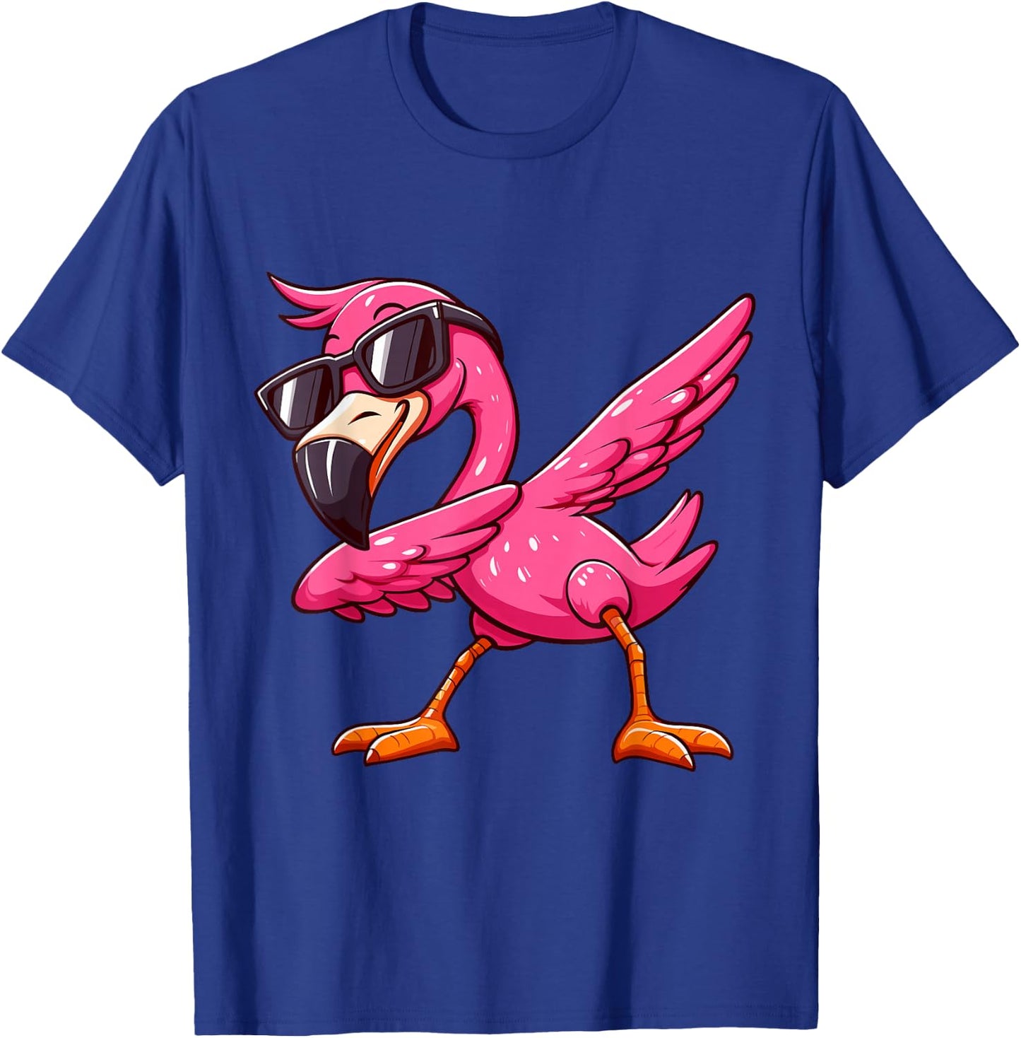 Dabbing Pink Flamingo Tropical Animal Lover Men Women Kids T-Shirt - T-Shirt | Royal