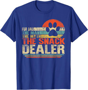 Dog Fathers Day Fur Dad The Man The Myth The Snack Dealer T-Shirt - T-Shirt | Royal