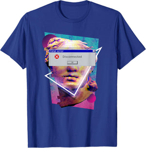 Fatal Error Disconnected Glitch Statue Vaporwave Retro 80s T-Shirt - T-Shirt | Royal