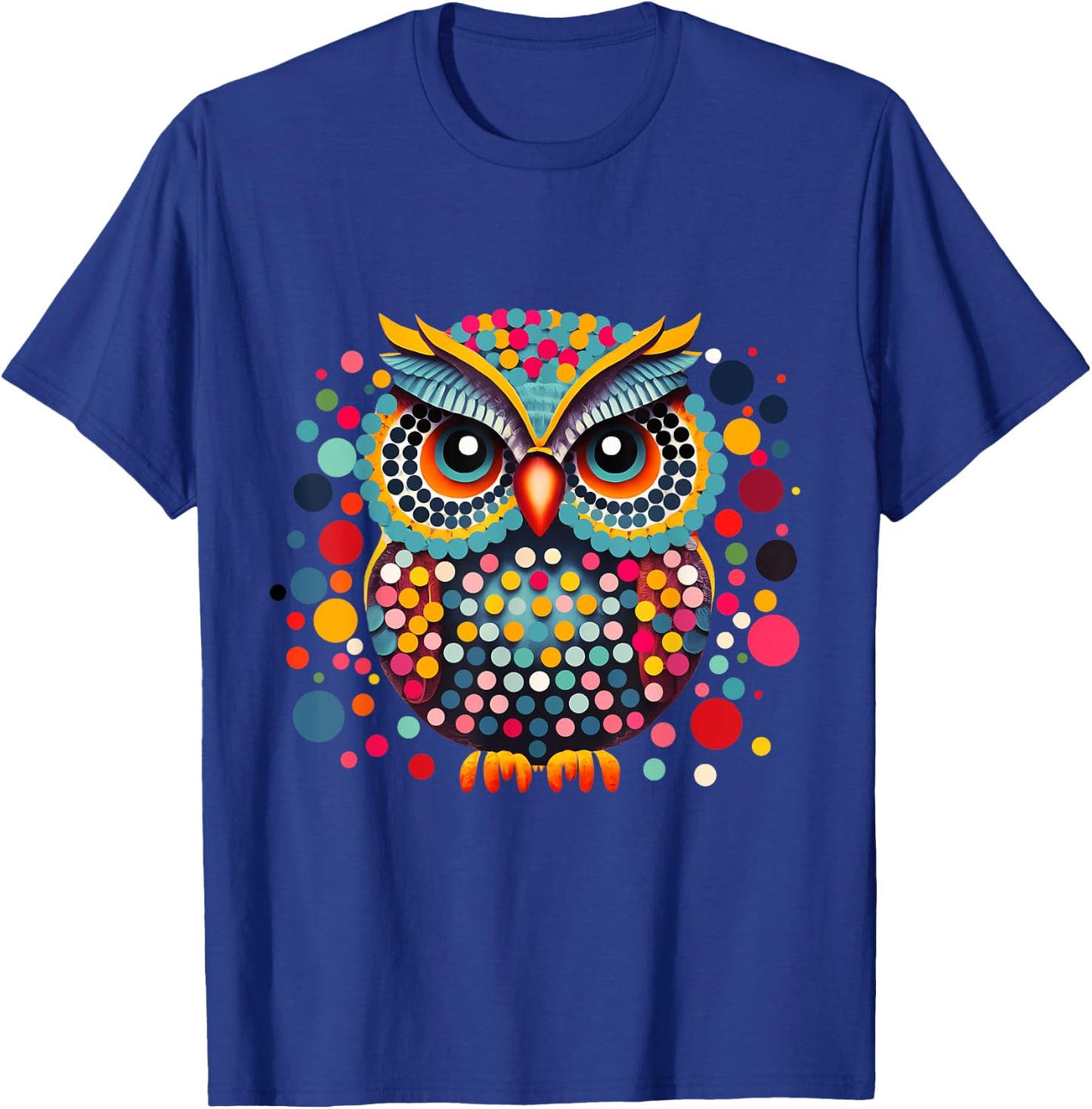 Owl Lovers Colorful Polka Dot Day Men Women Kids Youth Cool T-Shirt - T-Shirt | Royal