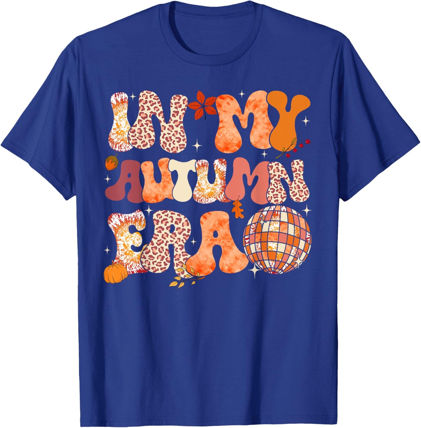 In My Autumn Era Leopard Tie Dye Thanksgiving Autumn Fall T-Shirt - T-Shirt | Royal