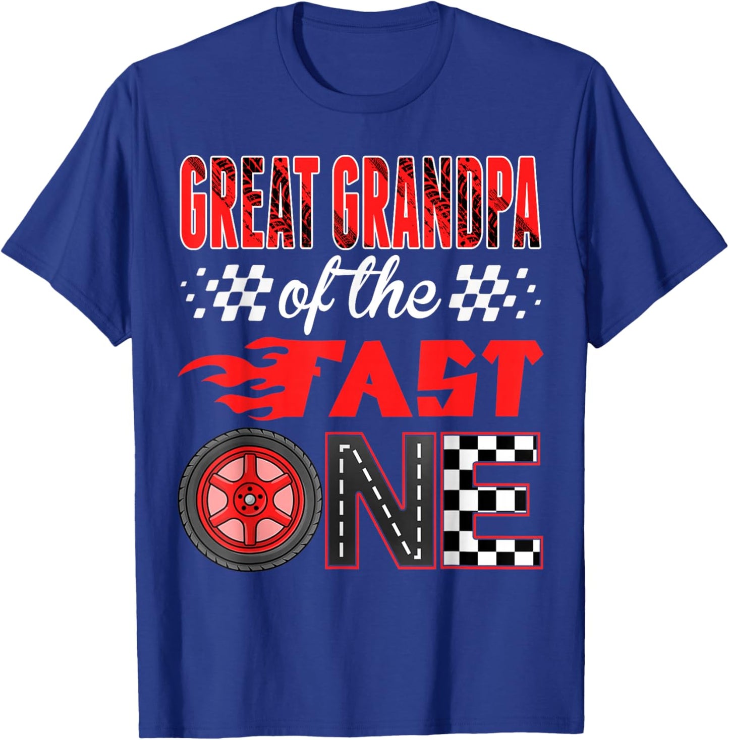 Great Grandpa of The Fast One Birthday 1st Race Car Family T-Shirt - T-Shirt | Royal