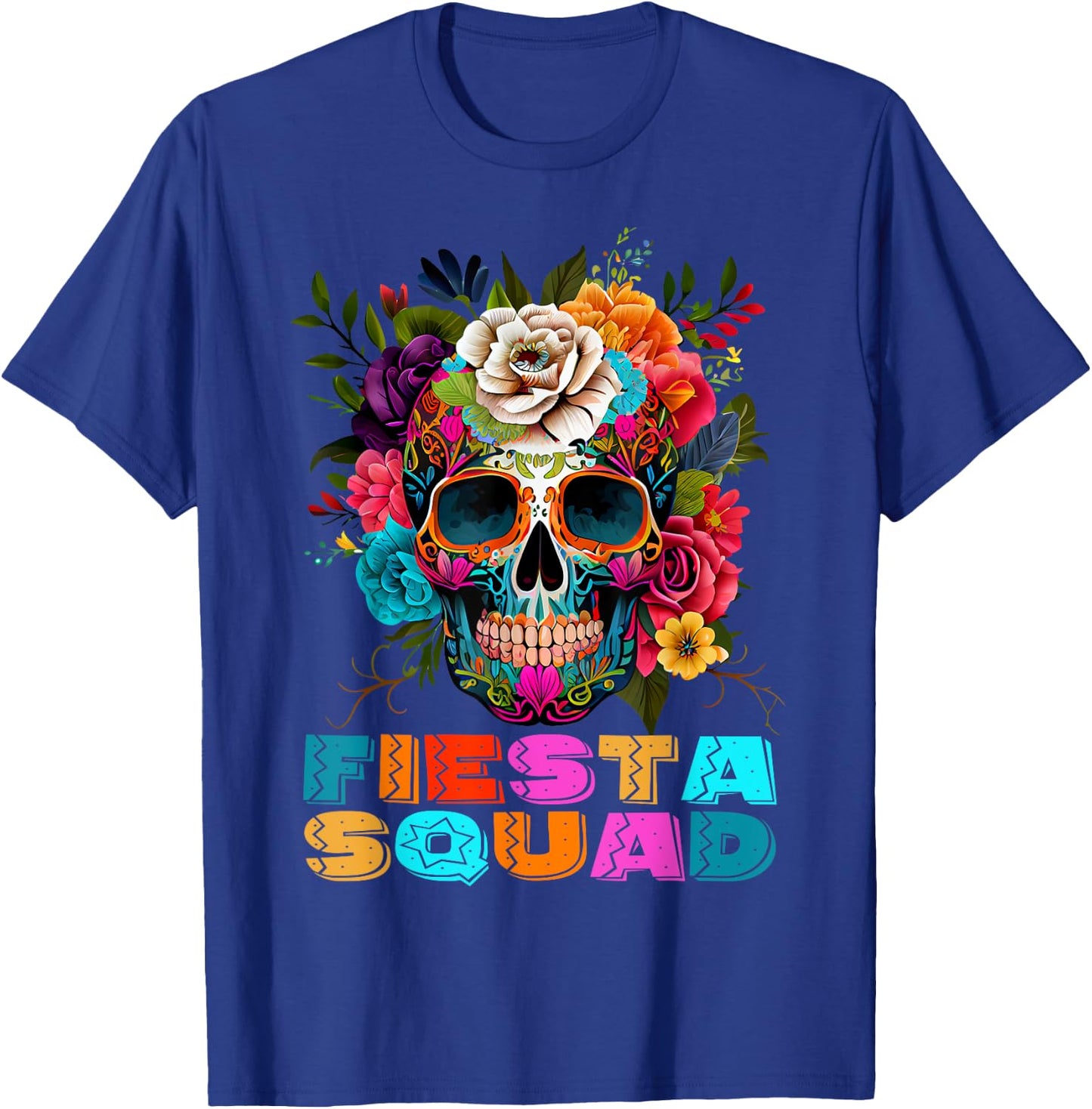 Funny Cinco De Mayo Shirts Fiesta Squad Mexican Skull Kids T-Shirt - T-Shirt | Royal