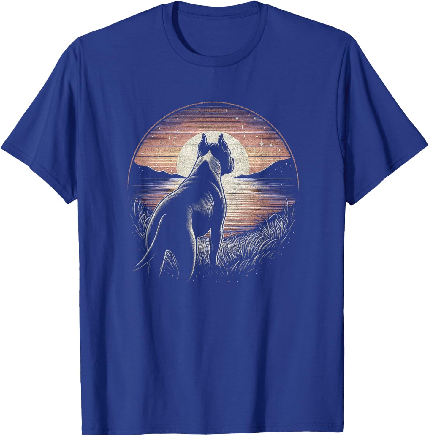 Vintage American Staffordshire Terrier Dog Art Design T-Shirt - T-Shirt | Royal
