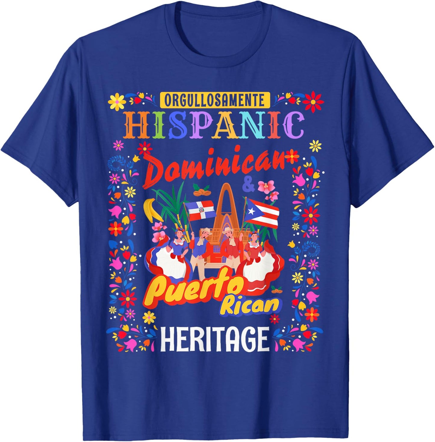 Puerto Rican & Dominican Flag Outfit Idea Women Dominican T-Shirt - T-Shirt | Royal