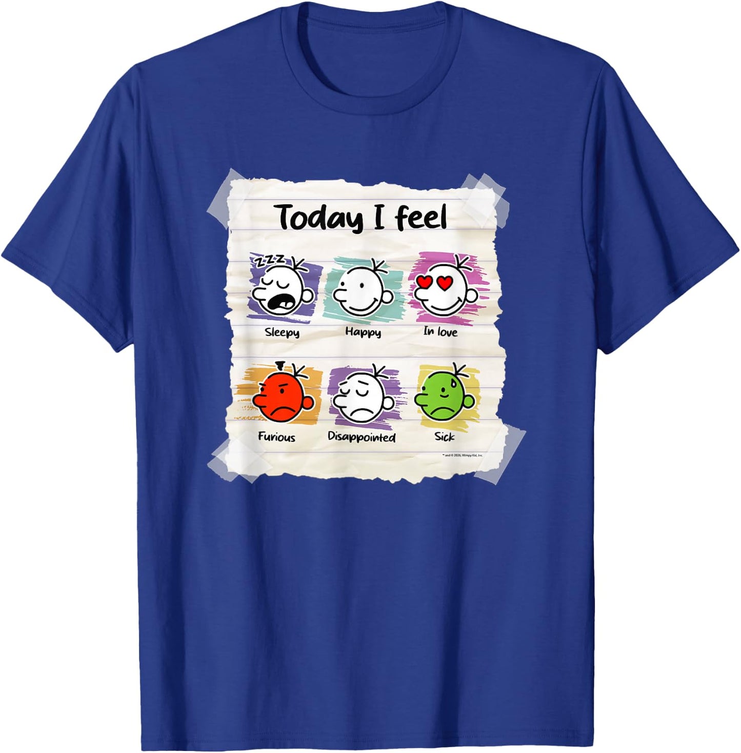 Diary of a Wimpy Kid Today I Feel Mood Chart T-Shirt - T-Shirt | Royal