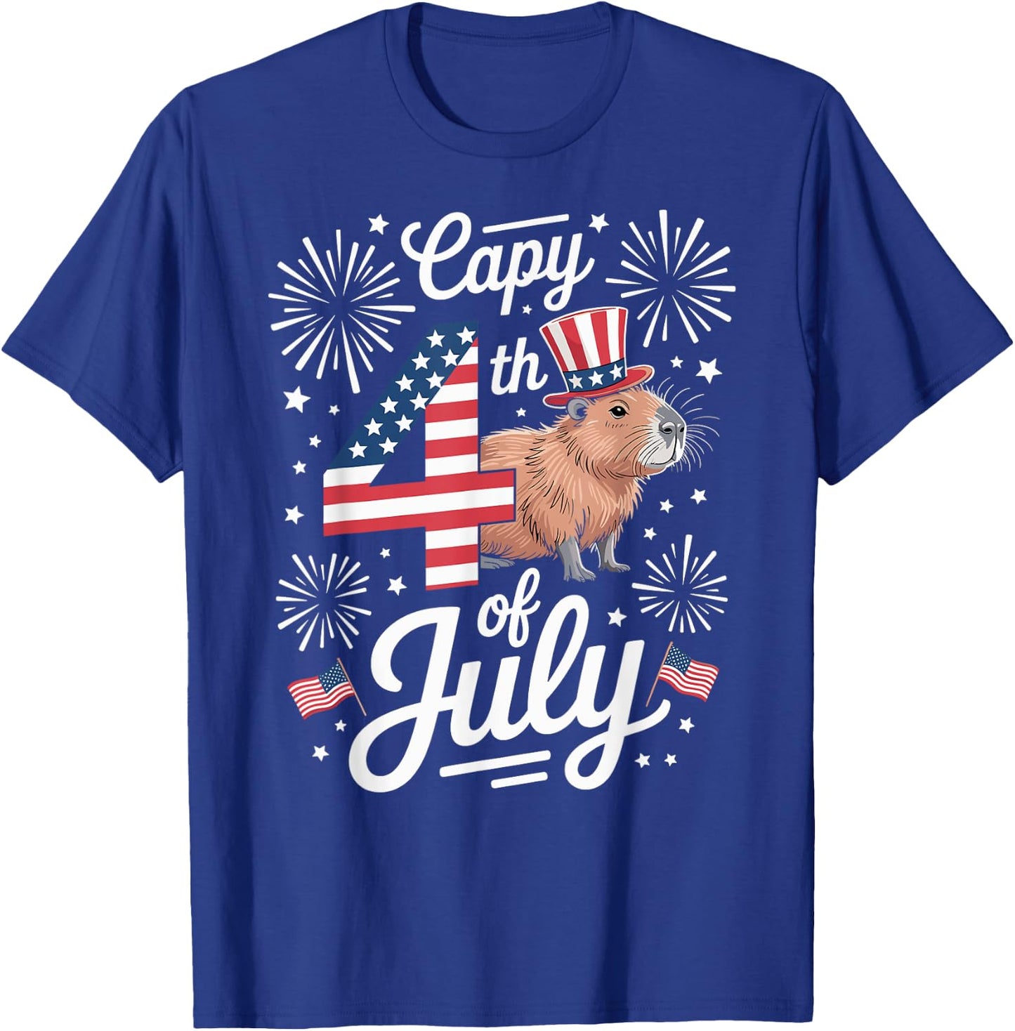 Capybara 4th Of July T-Shirt - T-Shirt | Royal