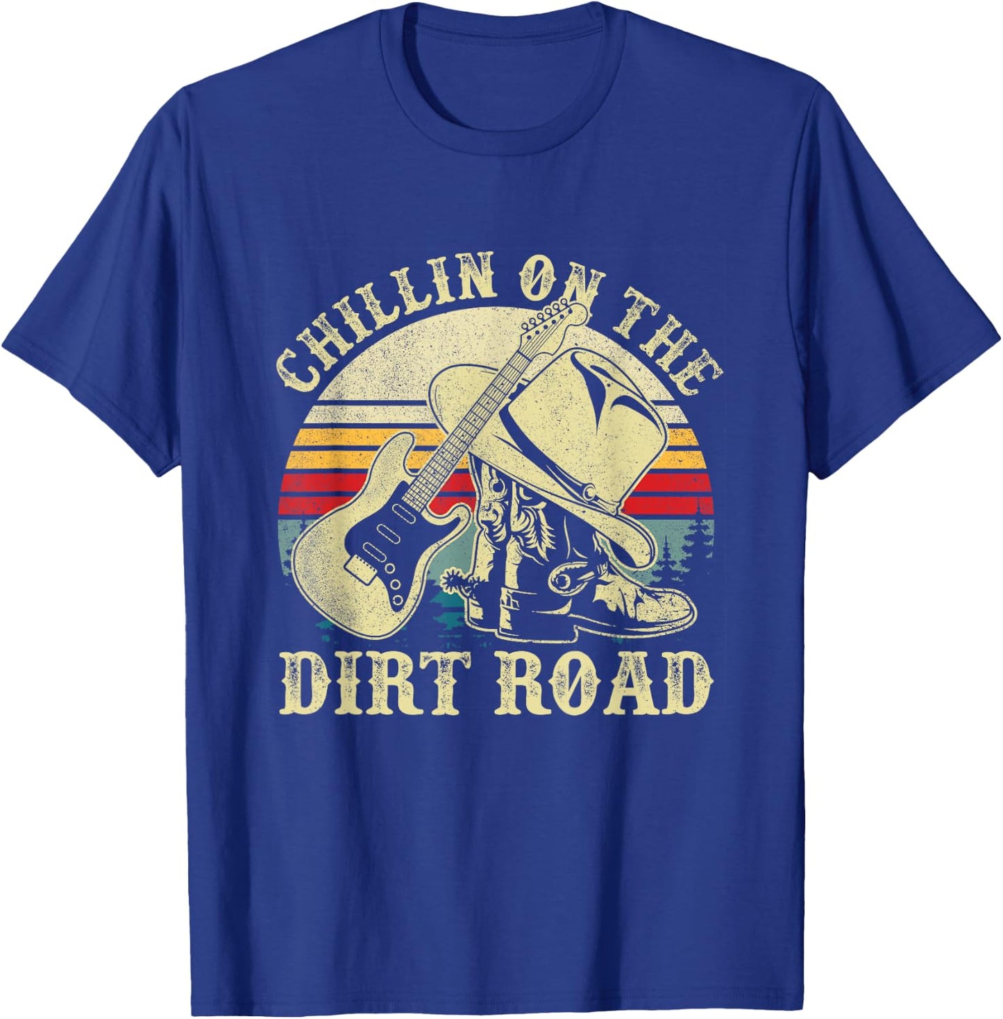 Chillin On The Dirt Road Western Life Rodeo Country Music T-Shirt - T-Shirt | Royal