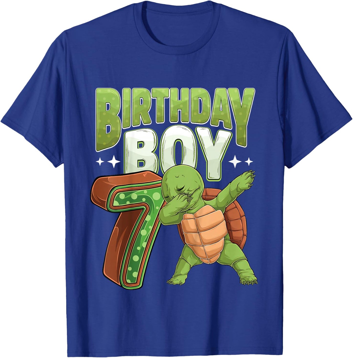Kids 7 year old Turtle animal lovers 7th Birthday Boy T-Shirt - T-Shirt | Royal