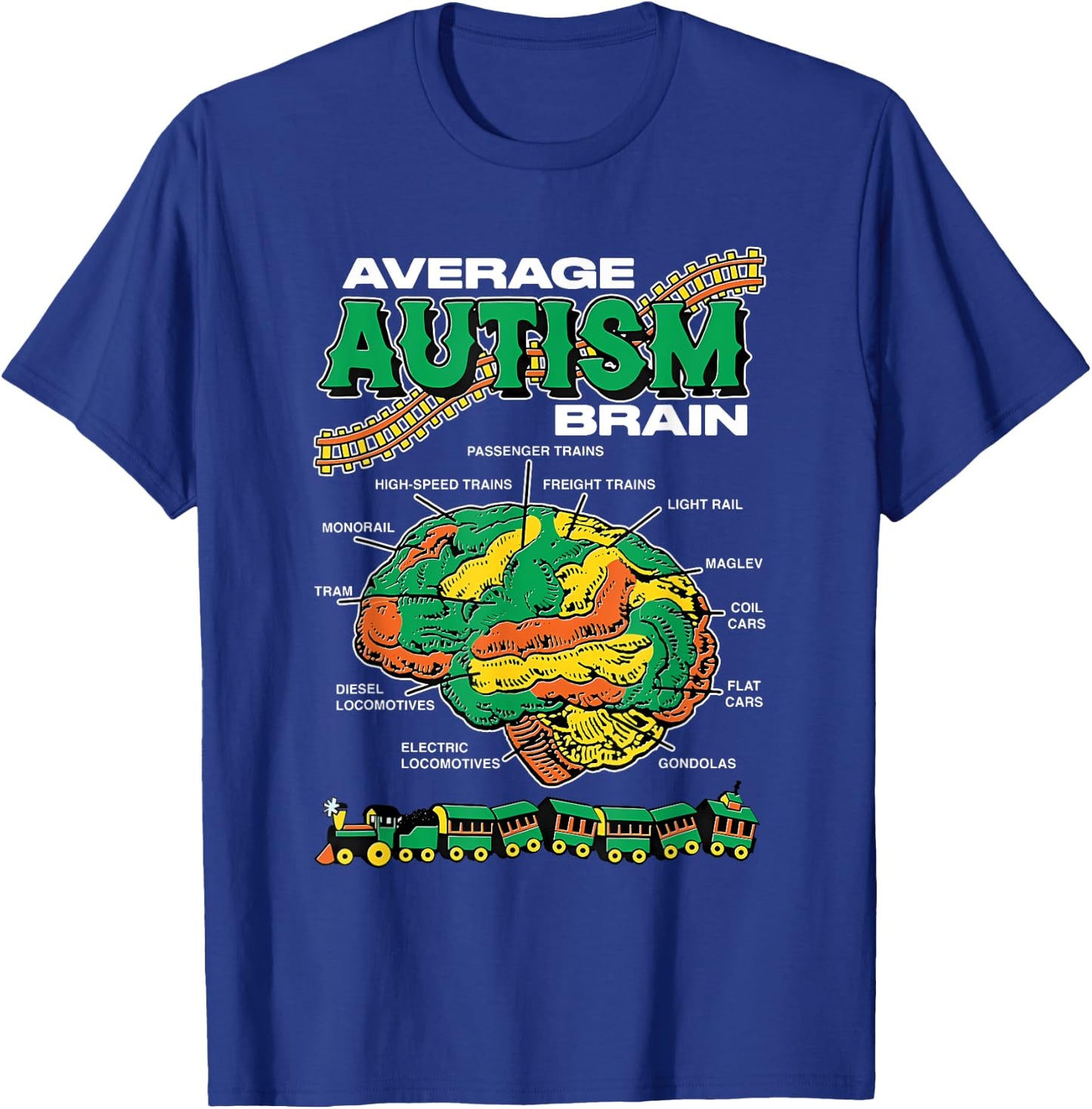 Average Autism Brain Design T-Shirt - T-Shirt | Royal