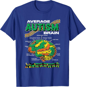 Average Autism Brain Design T-Shirt - T-Shirt | Royal