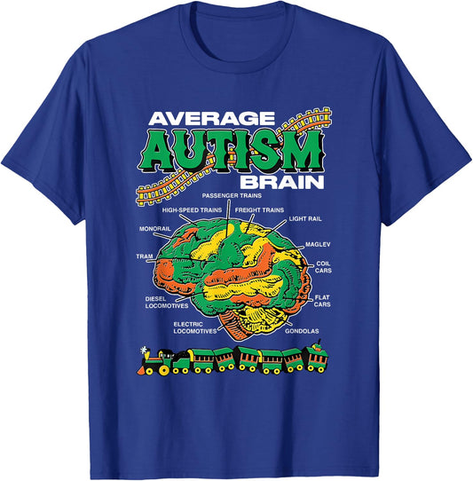 Average Autism Brain Design T-Shirt - T-Shirt | Royal