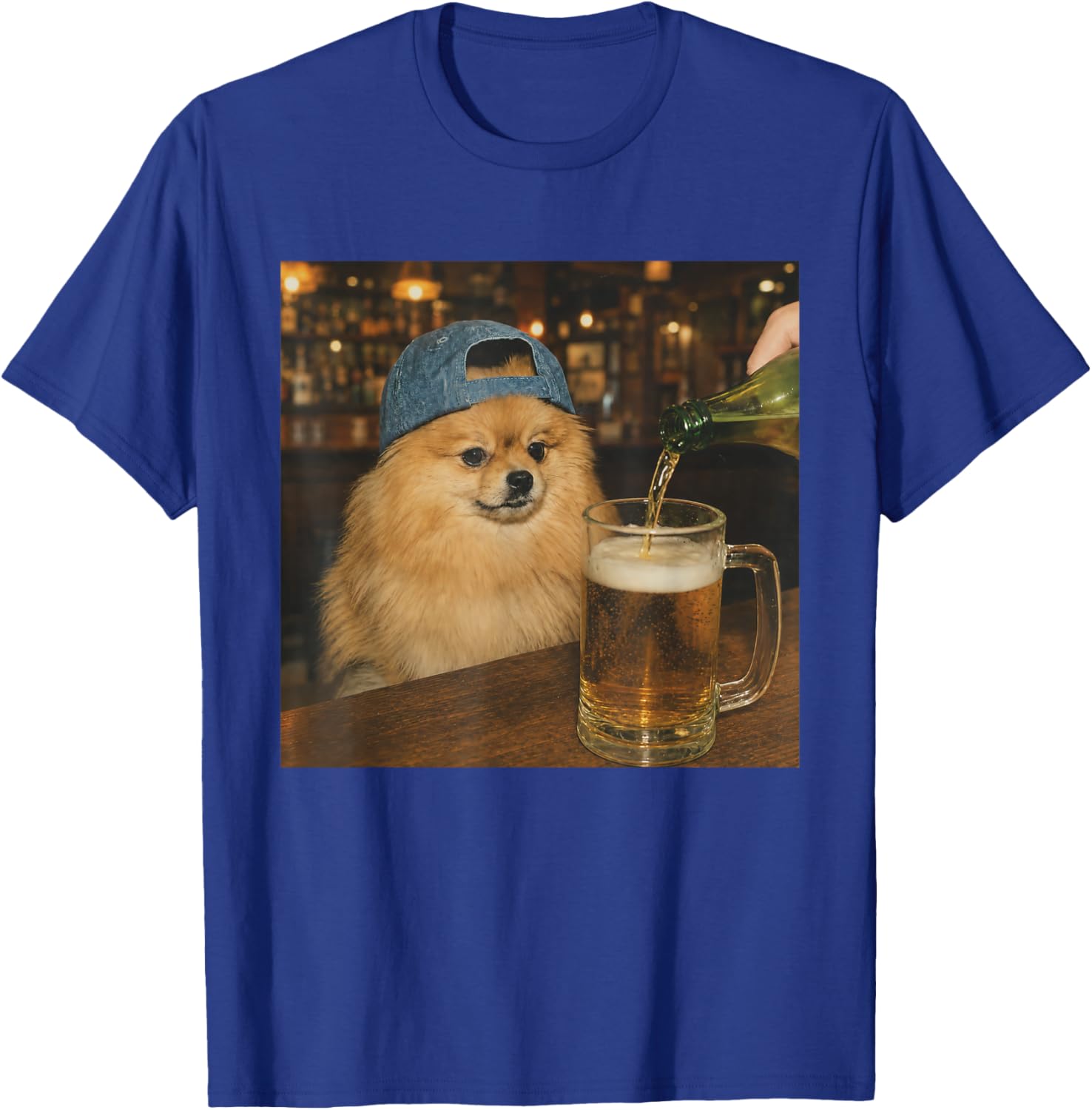 Pomeranian Drinking Beer Shirt Funny Dog Meme Art Vintage T-Shirt - T-Shirt | Royal