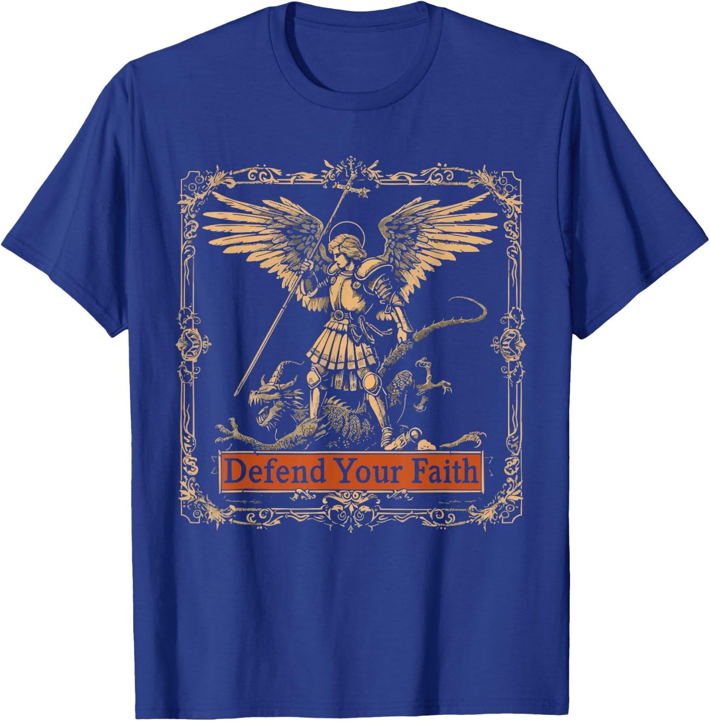 Archangel Catholic Religion Christianity Guardian Angel T-Shirt - T-Shirt | Royal
