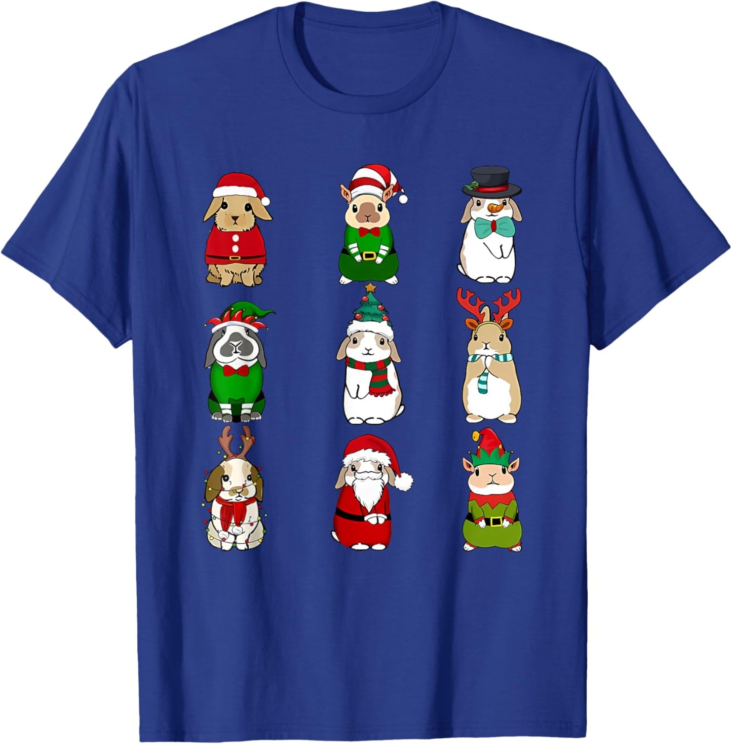 Cute Bunny Christmas T-Shirt - T-Shirt | Royal