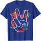 Peace Hand Tie Dye Finger Freedom Hippie Flower Child T-Shirt - T-Shirt | Royal