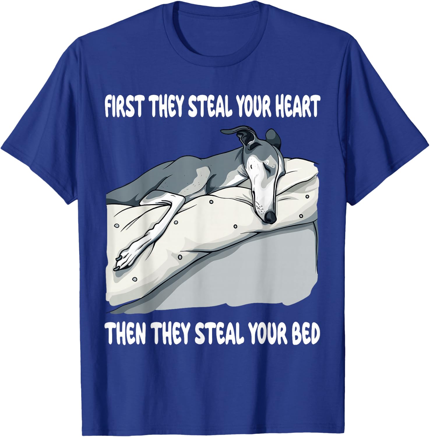 Greyhound Sleeping Pajamas Nightgown T-Shirt - T-Shirt | Royal
