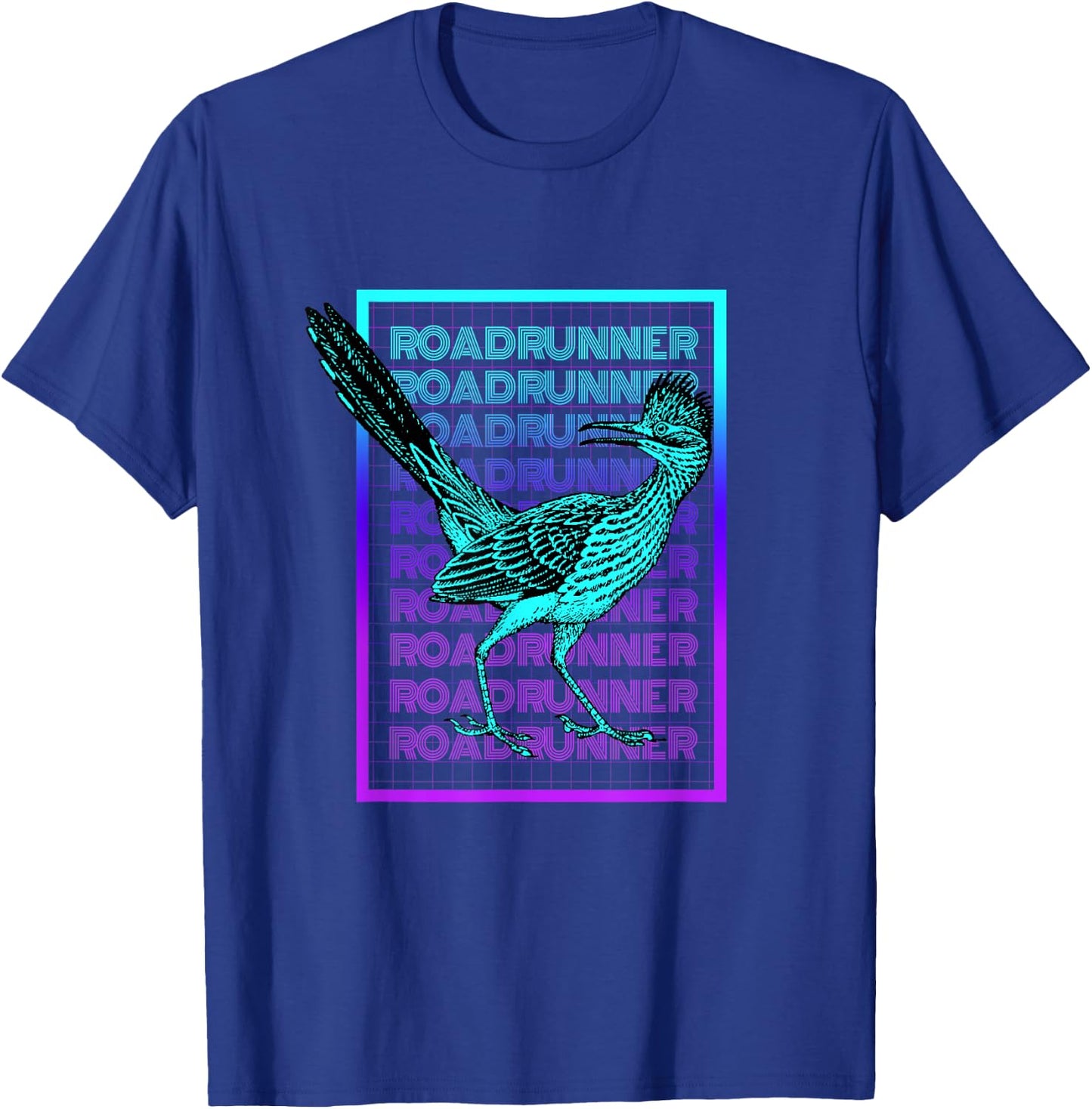 Vintage Roadrunner Gifts Roadrunner Bird Vintage Retro - -Adults, -Kids - Black - Short Sleeve - Crew Collar - Classic Fit - Cotton, Polyester Blend - Small T-Shirt - T-Shirt | Royal