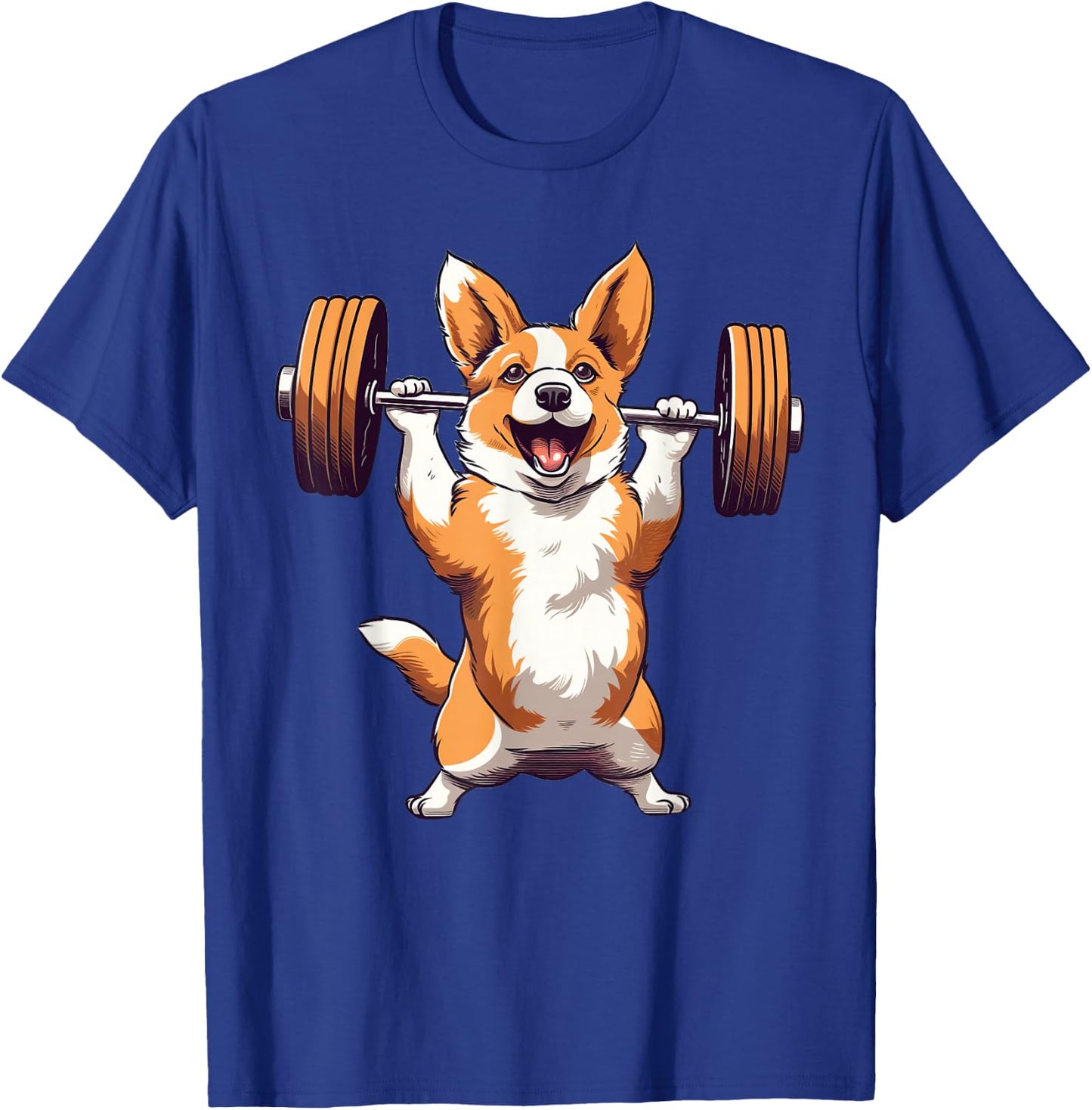Corgi Dog Powerlifting Weightlifting Gym Workout T-Shirt - T-Shirt | Royal