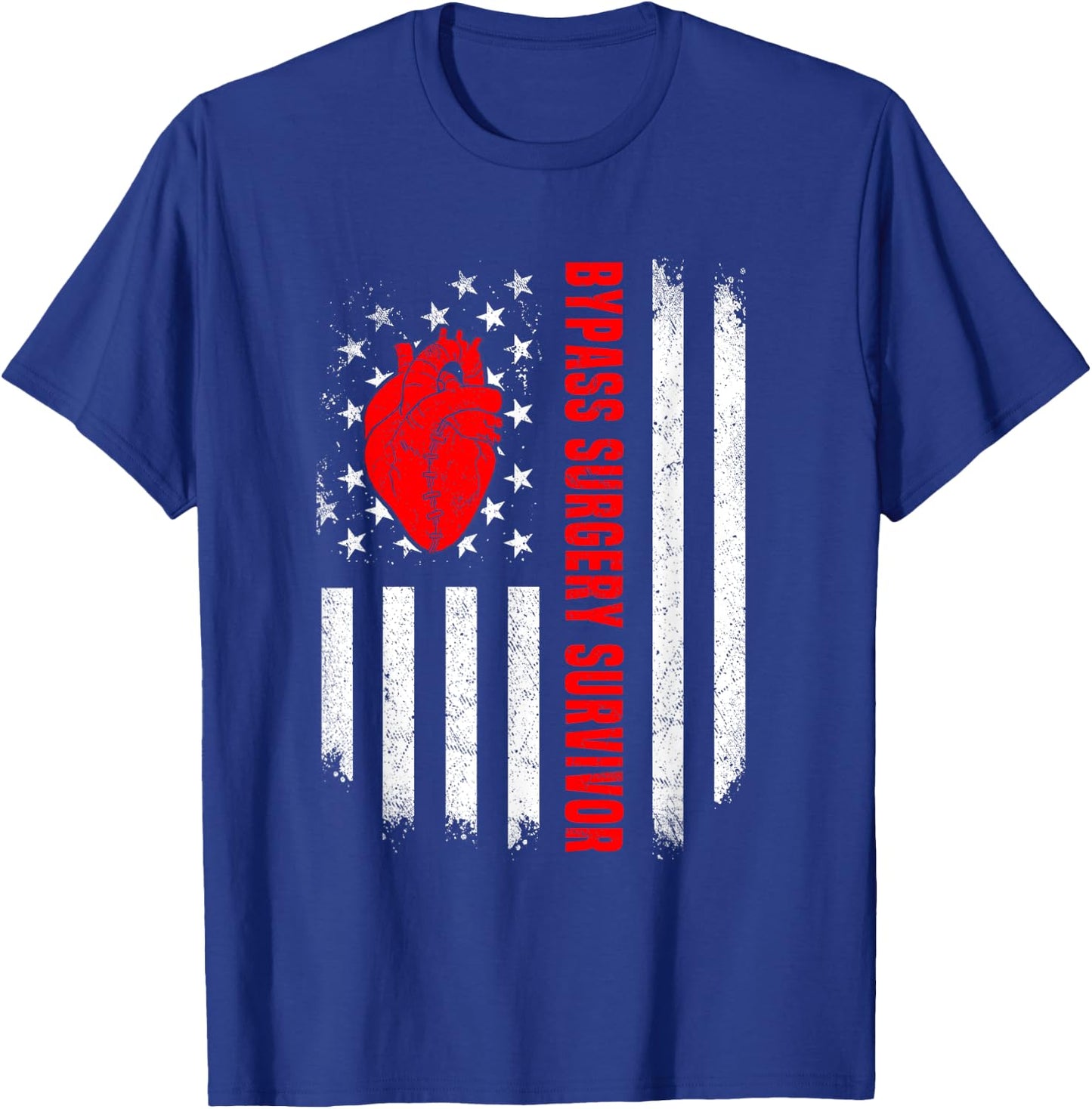 American Flag Bypass Surgery Survivor CABG Recovery USA Women Men T-Shirt - T-Shirt | Royal