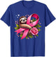 Sloth Holding Breast Cancer Awareness Ribbon Proud Costume T-Shirt - T-Shirt | Royal