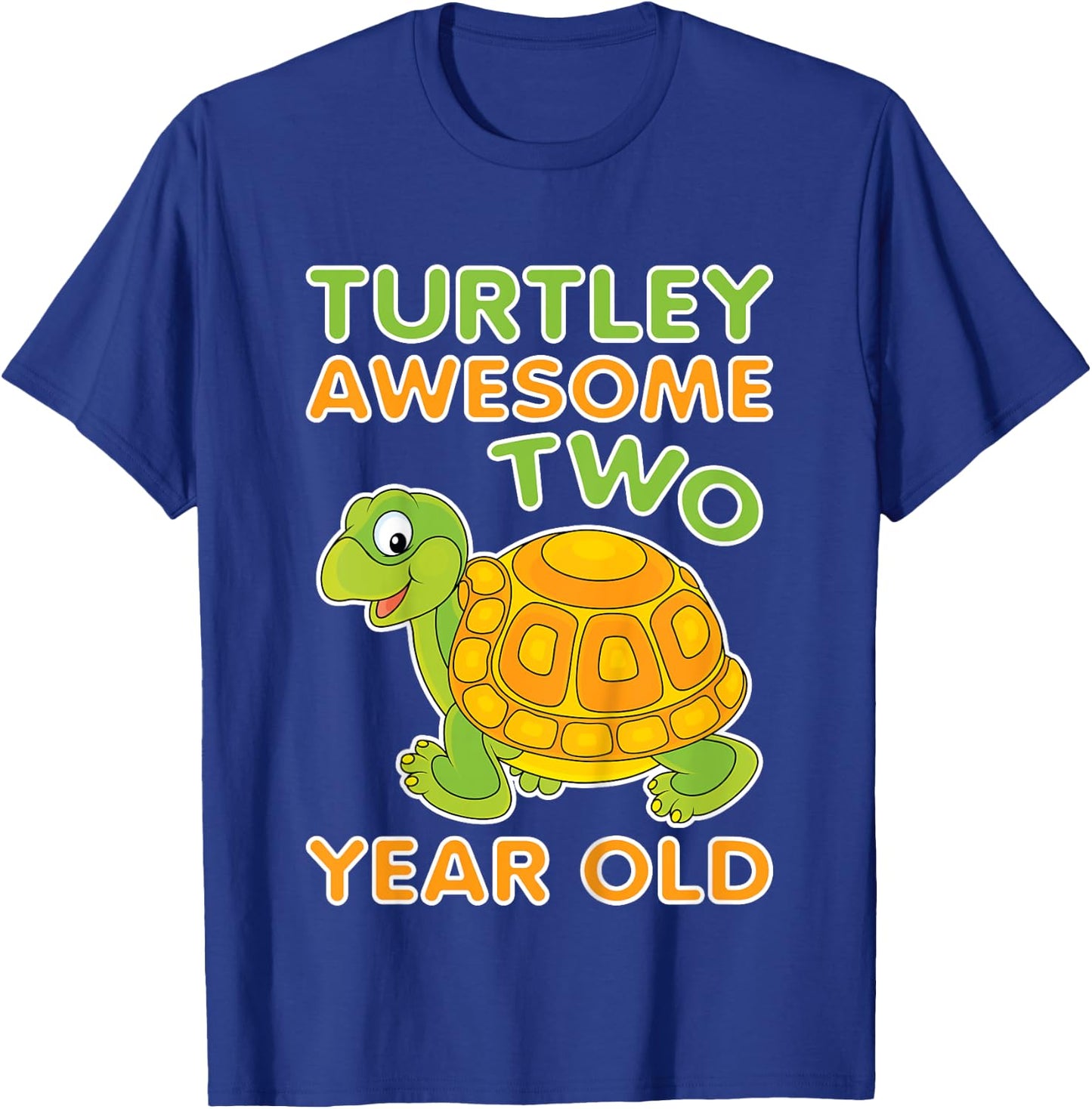 Turtley Awesome Two Year Old Kids 2nd Birthday Turtle T-Shirt - T-Shirt | Royal