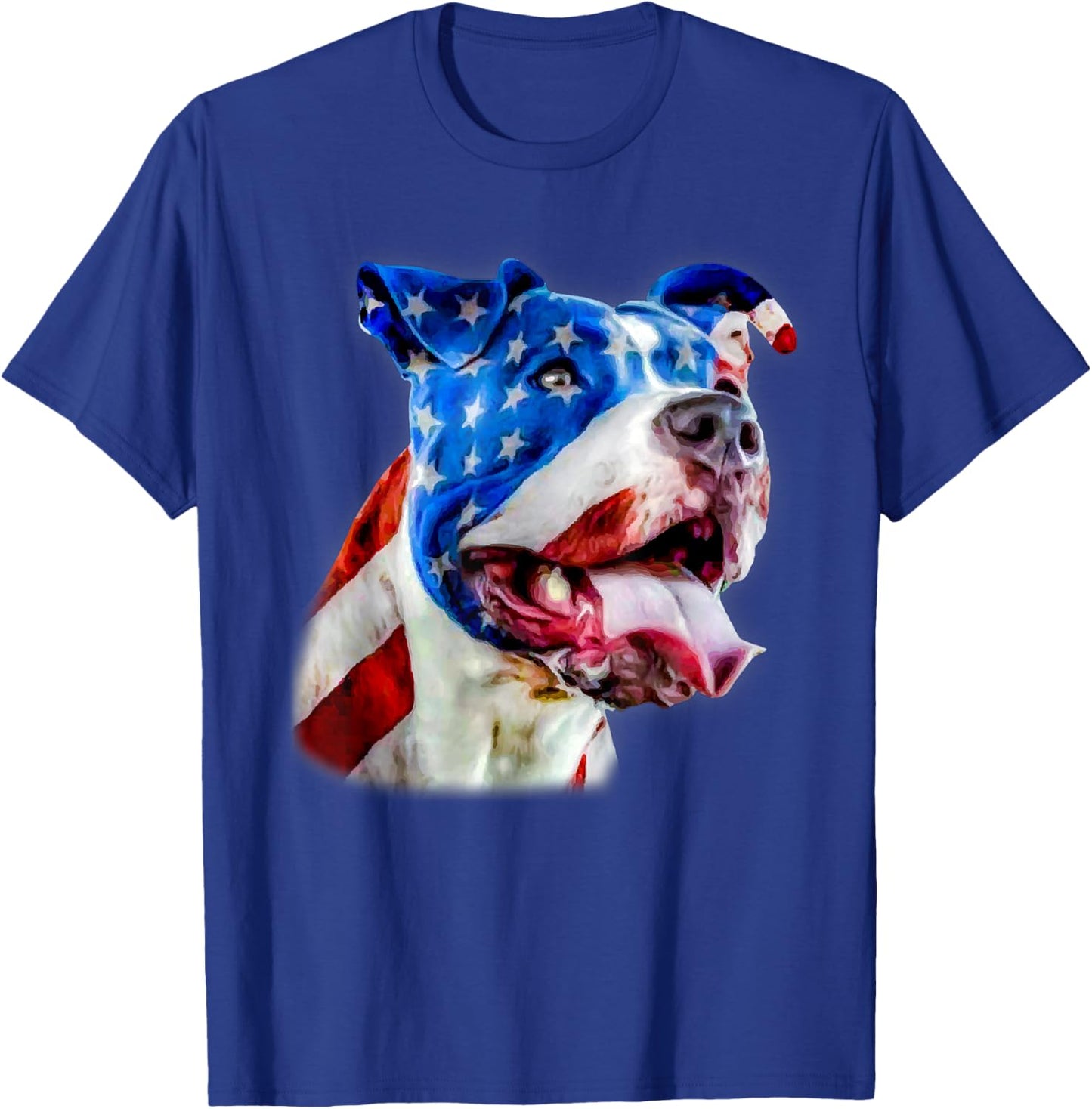 American Pit Bull Terrier USA Flag Patriotic Dog T-Shirt - T-Shirt | Royal