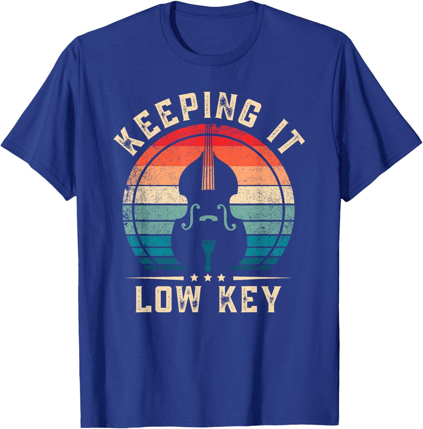 Bass Player Keeping It Low Key Funny Bassist T-Shirt - T-Shirt | Royal