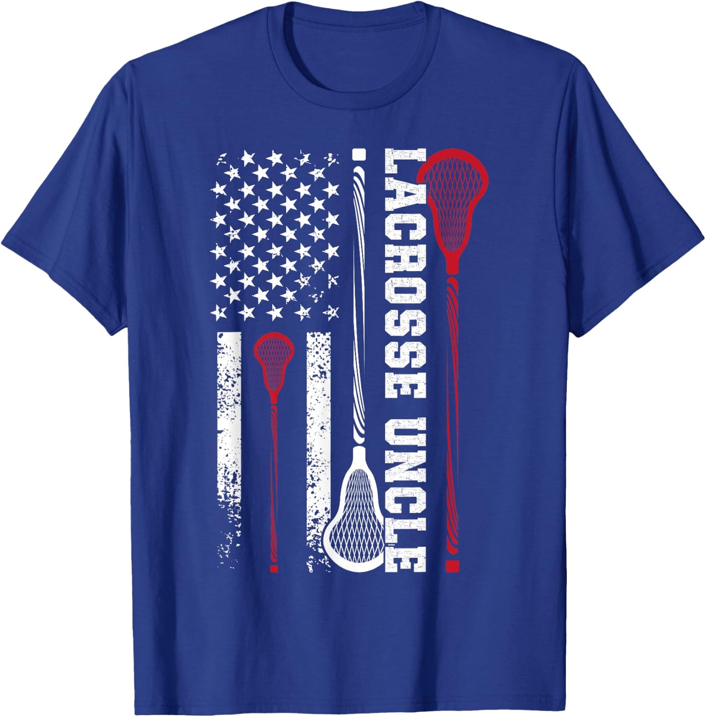 Lacrosse Uncle US Flag Uncle Of A Lacrosse Player Uncle T-Shirt - T-Shirt | Royal