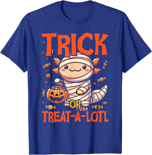 Trick or Treat A Lotl Axolotl Halloween Costume Toddler Kids T-Shirt - T-Shirt | Royal