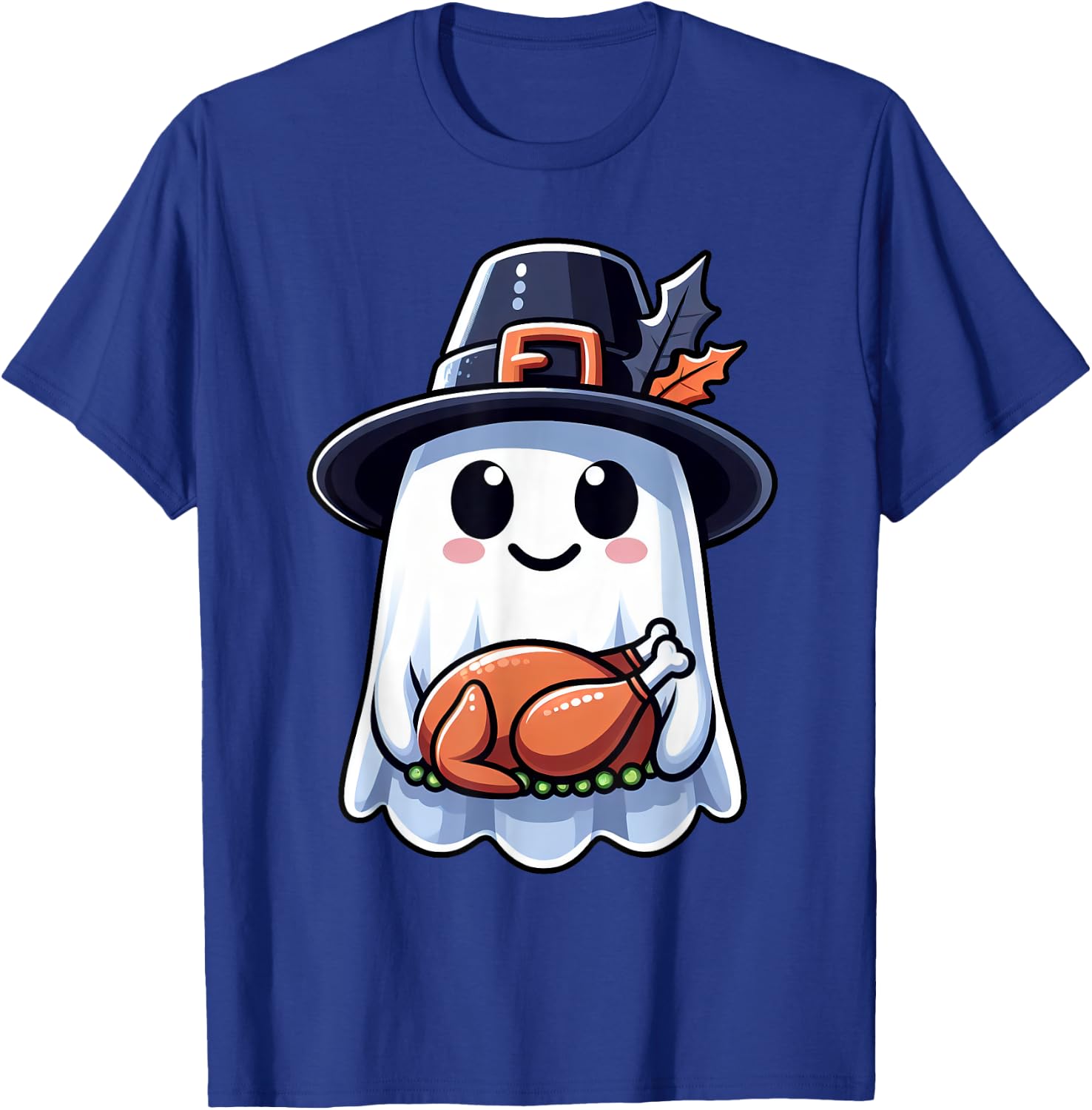 Thanksgiving Ghost Turkey Pocket Cute My Boo Halloween T-Shirt - T-Shirt | Royal